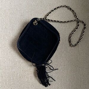 CHANEL Black Quilted Mini Bag with Tassel